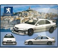 I&S/Las colecciones retro Placa de metal en relieve 40 x 30 cm Peugeot Peugeot 406 Taxi Producto con licencia oficial y/o diseño exclusivo