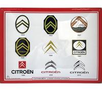 I&S/Las colecciones retro Placa de metal relieve 40 x 30 cm Citroën Citroën Logos Evolution Producto con licencia oficial y/o diseño exclusivo