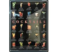 I&S/Las colecciones retro placa de metal relieve 40 x 30 cm Cócteles Producto con licencia oficial y/o diseño exclusivo