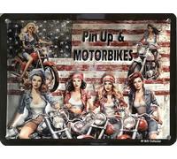 I&S/Las colecciones retro placa de metal relieve 40 x 30 cm Pin up Bike Producto con licencia oficial y/o diseño exclusivo