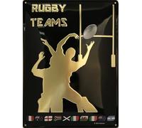 I&S/Las colecciones retro Placa de metal relieve 40 x 30 cm Rugby 01 Gold - Desing I&S Producto con licencia oficial y/o diseño exclusivo