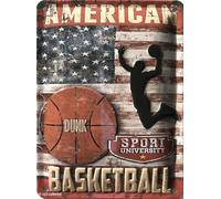 I&S/Las colecciones retro placa de metal relieve 40 x 30 cm Sport University Us Basket Producto con licencia oficial y/o diseño exclusivo