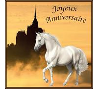 I&S / Les collections rétro IETSCPMD19305 - Tarjeta de felicitación con diseño de caballo blanco (15 x 15 cm), color blanco