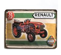 I&S / Les collections rétro Placa de metal en relieve 20 x 15 cm Renault Tractor Renault D22