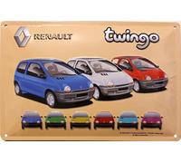 I&S / Les collections rétro Placa de metal en relieve 20 x 15 cm Renault Twingo