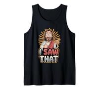 I Saw That Funny Jesus Humor Sarcástico Cita de Jesús Camiseta sin Mangas