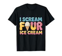 I Scream Four Ice Cream Fiesta de cumpleaños 4º cumpleaños Camiseta