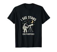 I See Stars On Purpose Astronomía Pizarra Arte Camiseta