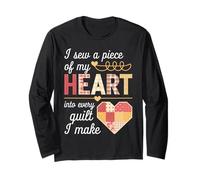 I Sew a Piece of My Heart Into Every Quilt I Make Quilter Manga Larga