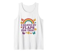 I Shaved My Flaps For This Humor Mariposa Arcoíris LGBTQ Camiseta sin Mangas