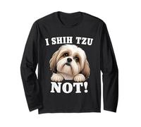 I Shih Tzu Not Shih Tzu Dog Pun Humor Gráfico Manga Larga