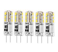 I-SHUNFA 12V G4 LED lámpara de luz fría 6000K 1,24 W reemplazo de 15W de halógeno, cápsula de bombilla con base Bi-Pin tipo JC, bombillas LED de ahorro energético no regulables (paquete de 5)