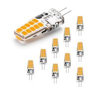 I-SHUNFA Bombilla LED G4, AC/DC 12V LED G4, 250LM Blanco Cálido 3000K, sin parpadeo, 2W Reemplazo para 20W Halógena, no regulable, para campanas extractoras, Paquete de 10