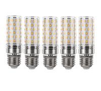 I-SHUNFA Bombillas LED de maíz E27, blanco cálido, 3000K, 7W, AC100-265V, bombilla LED de maíz de repuesto, bombilla halógena de 70W, bombilla de tornillo de vela pequeña no regulable, paquete de 5