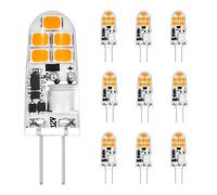 I-SHUNFA Bombillas LED G4, AC/DC 12V Blanco Cálido 2700K, 1.3 W Sustituyen a Las Bombillas Halógenas de 15W, 130LM Bombillas LED de Bajo Consumo Para Campanas Extractoras, No Regulables, Pack de 10