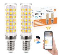 I-SHUNFA Bombillas LED inteligentes Wlan E14, 6W 500Lm, regulables 2700-6500K, control por voz Alexa/Google, compatible con aplicación (2er Pack)