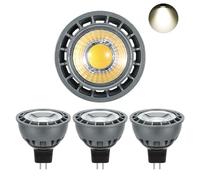 I-SHUNFA Bombillas LED MR16,AC/DC 12V, 5W Reemplazo Para Bombillas Halógenas 50W, 500LM Blanco Natural 4000K Foco, Sin parpadeo,No regulable 45° Ángulo de haz LED Spot MR16(Pack de 4)