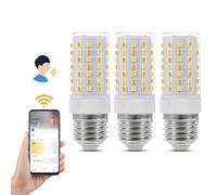 I-SHUNFA Bombillas LED Wi-Fi Smart E27, compatibles con Alexa/Google Home,regulación continua,2700K-6500K,brillo ajustable 1%-100%,6,3-7W,670LM-800LM,bombilla LED de maíz AC 230V E27 (paquete de 3)