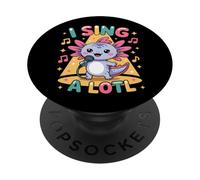 I Sing A Lotl, Cute Axolotl Singing PopSockets PopGrip Adhesivo
