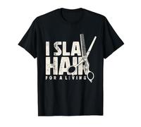 I Slay Hair For A Living Camiseta gráfica económica, Hombre, Negro, M