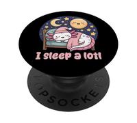 I Sleep A Lotl, Cute Axolotl Sleeping PopSockets PopGrip Adhesivo