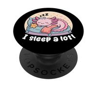 I Sleep A Lotl, Cute Axolotl Sleeping PopSockets PopGrip Adhesivo