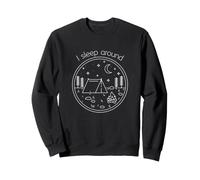 I Sleep Around Funny Minimalistic Art Camping & Hiking Sudadera