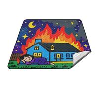 I Sleep When House Is on Fire - Manta impermeable grande para camping, fiesta, jardín, para 4 a 6 adultos, regalo de verano, alfombra de picnic