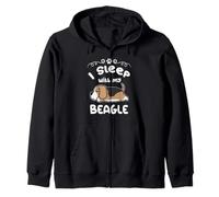 I Sleep with My Beagle Dog Sleeping Funny Puppy Dogs Lovers Sudadera con Capucha