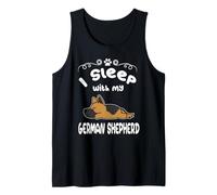 I Sleep with My German Shepherd Dog Sleeping Puppy Dogs Camiseta sin Mangas