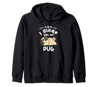 I Sleep with My Pug Dog Sleeping Funny Puppy Dogs Lovers Sudadera con Capucha