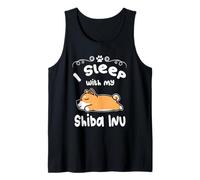 I Sleep with My Shiba Inu Dog Sleeping Puppy Dogs Lovers Camiseta sin Mangas