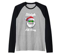 I Sleigh All Day Cool Christmas Illustration Graphic Designs Camiseta Manga Raglan