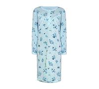 i-Smalls Camisón térmico de forro polar para mujer, súper suave, manga larga, estampado floral, azul, XXL