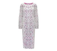 i-Smalls Camisón térmico para mujer de algodón 100% cepillado con botones, largo, tallas L a 3XL, rosa, 3XL