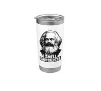 "I smell capitalists", Karl Marx, Comunismo, Marx Vaso térmico de acero inoxidable de doble pared