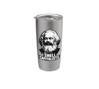 "I smell capitalists", Karl Marx, Comunismo, Marx Vaso térmico de acero inoxidable de doble pared