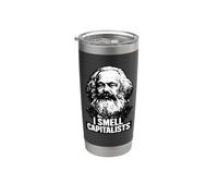 "I smell capitalists", Karl Marx, Comunismo, Marx Vaso térmico de acero inoxidable de doble pared