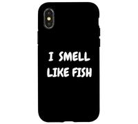 I Smell Like Fish Bold Funny Statement Design for fishermen Carcasa para iPhone X/XS