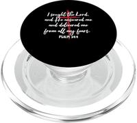I Sought The Lord He Answered Cross Bible Verse Jesús PopSockets PopGrip para MagSafe