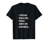 I Speak English Pero Amo en Español Spanish Love Camiseta gráfica económica