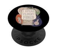 I Speak Fluent Fiber Funny Weaver Knitting Yarn Craft PopSockets PopGrip Adhesivo