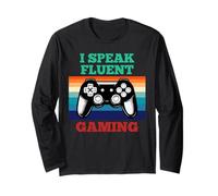 I Speak Fluent Gaming Console Gamer Controlador de videojuegos Manga Larga