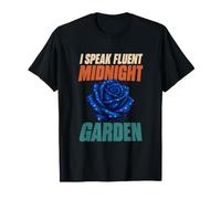 I Speak Fluent Midnight Garden Midnight Bloom Dark Floral Camiseta