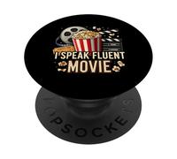 I Speak Fluent Movie Popcorn Film Lover Cinema Fan PopSockets PopGrip Adhesivo