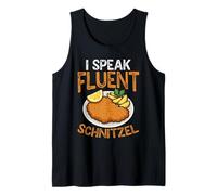 I Speak Fluent Schnitzel Divertido Plato Alemán Amante de Alemania Camiseta sin Mangas