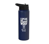 I Speak Fluent Woof Funny Dog Sitter Entrenamiento de perros Stainless Steel Insulated Water Bottle