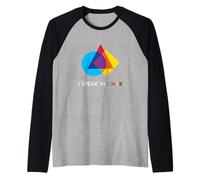 I Speak In CMYK Color Theory Imprenta Diseñador Gráfico Camiseta Manga Raglan
