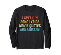 I Speak In Movie Quotes Letra Y Sarcasmo Vintage Manga Larga