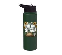 I Spend My Free Time with Hoes and Dirt Bags Gardening Funny Stainless Steel Insulated Water Bottle